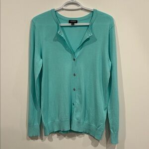 Jones New York blue button down sweater cardigan S